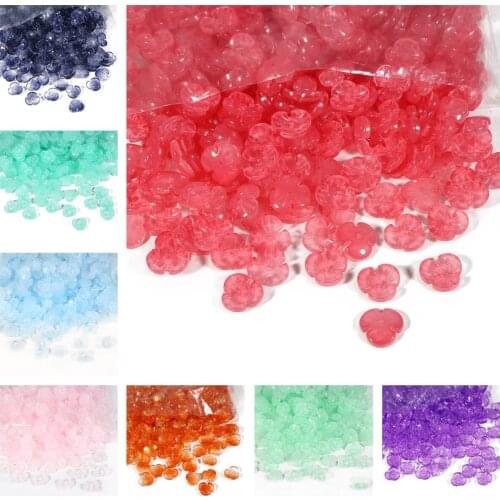 12mm 10pcs Glass Charming Beads Colorful Flower Shape Pandents For DIY Handmade Bracelet Necklace Jewerly Making Accessories