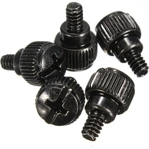 10Pcs Black 3.5*5mm Thread Teeth Length 5mm Computer PC Case Cooling Fan Toolless Adjustment Screw Thumbscrews Thumb Screw