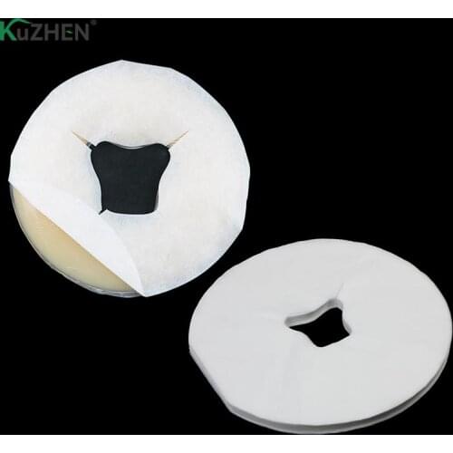 100pcs Non Woven Fabric Face Pad Spa Salon Bed Table Cover Massage Face Cradle Table Head Rest Cover Disposable Spa Pillow Cover