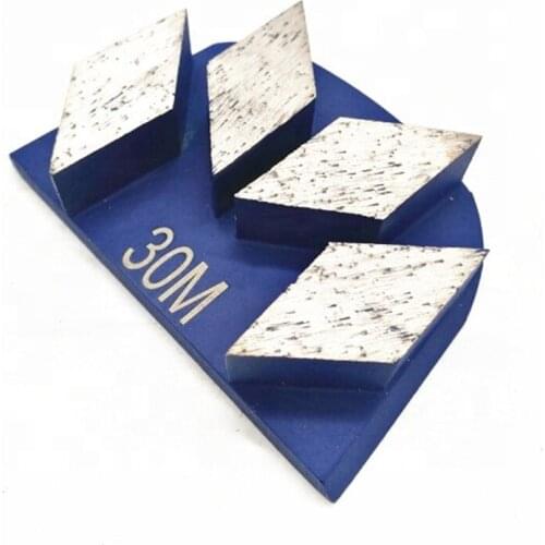 GT03 Metal Bond Diamond Concrete Grinding Pads Four Rhombus Segments Lavina Grinding Shoes Polishing Disc for Concrete 12PCS
