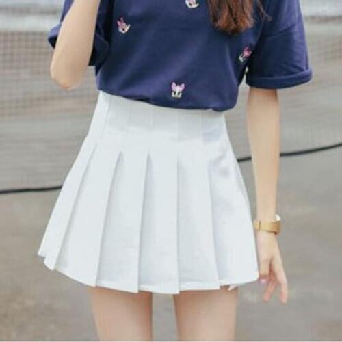 2018 Summer USA School Style kawaii Women Elegant Sexy Mini Skirts High Waist Casual Sweet girls leggings skirts faldas mujer