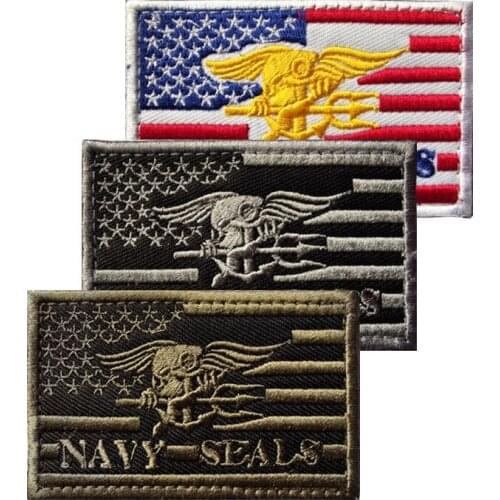 3D American Flag Backpack Tactical Patches Army Navy Seals Badges US Clothes Military Stickers Bag Embroidery Velcro Applique