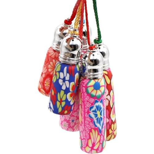 5pcs Soft Ceramic Perfume Bottle Container 6ml/10ml Mini Easy Take Perfume Oil Color Random Frosted Essential Massage Oil Bottle