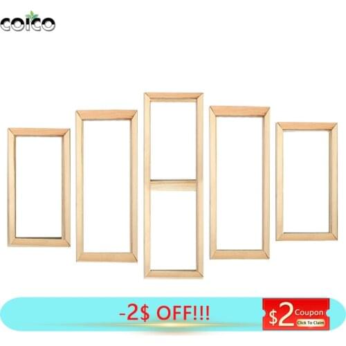 DIY Wood Frame Set for Wall Art Canvas Picture Oil Painting 5 Panel Natural Custom Size Posters Decor Inner Wooden Photo Frame