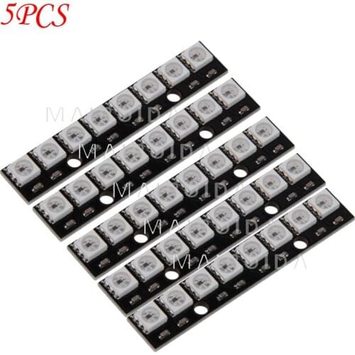 5PCS WS2812 5050 RGB Module Black 8 Channel