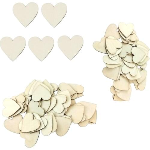 50PCS 40mm 50mmUnfinished Wood Cutout Heart-Shaped Wood Pieces for Wooden Craft DIY Projects, Gift Tags, Wedding Decoration