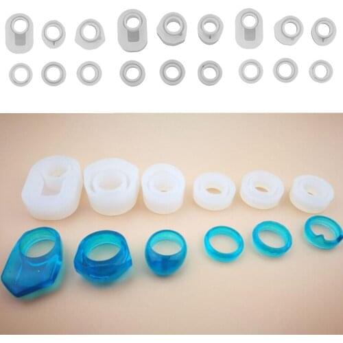 6 Pieces 16/17mm DIY Ring Silicone Mould Jewelry Making Mold Tool for Epoxy Resin Casting Supplies