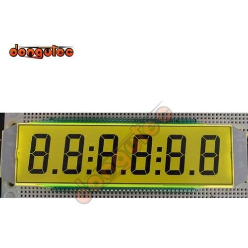 70PIN TN Positive 6-Digits Segment LCD Panel 5V (Yellow Green Backlight) Tanker Display