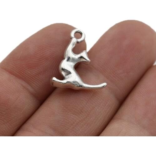 JAKONGO Cat Charms Pendants for Jewelry Making Bracelet DIY Accessories 19x16mm 15pcs