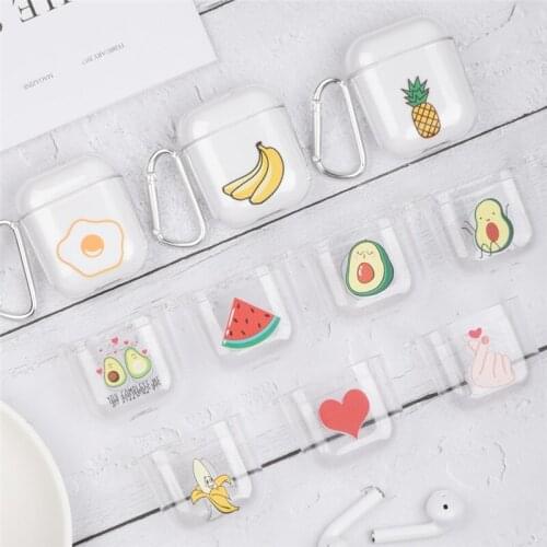 Fruit design Case For Apple Airpods 1 2 Cute Earphone Cover For AirPods Cartoon Fit for Bluetooth Headset Bag PC Silicone Cover