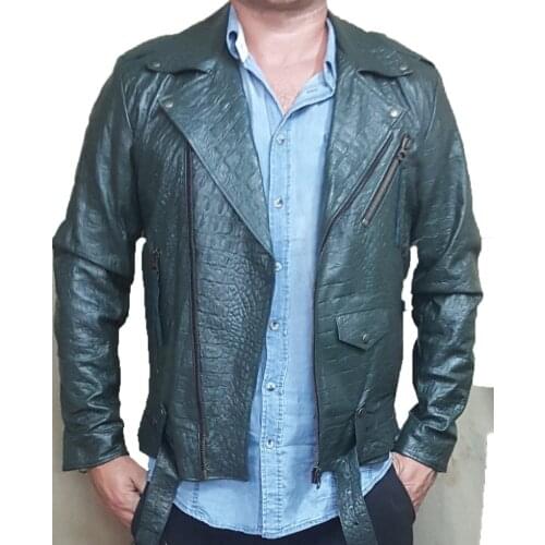 CREAZIONIINPELLE Mens Genuine Leather Jacket Made In Italy