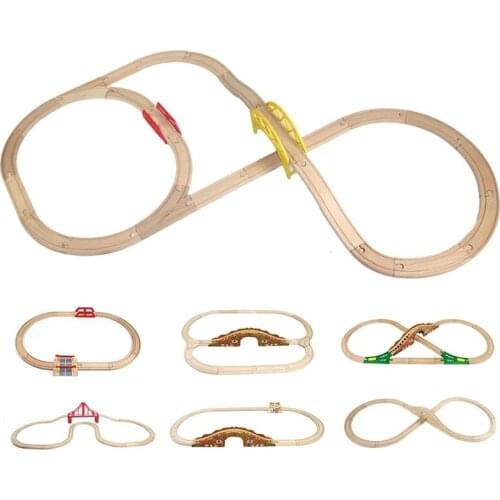 Wooden Thomas Train Track Beech Train Track Set Toy Railway Train Track Accessories Bridge Fit Brio Wooden Tracks Toy Gifts