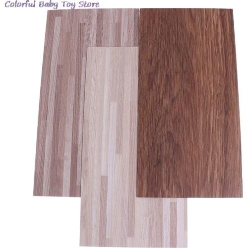 Wood Floor DIY Material Dollhouse Miniature PVC Imitation Wood Grain Floor