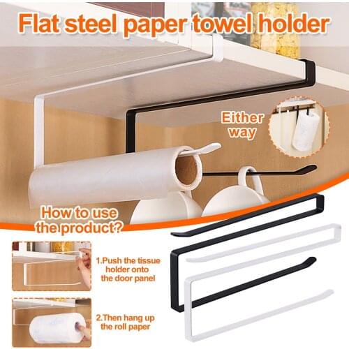 Kitchen Paper Roll Holder Towel Hanger Rack Bar Cabinet Rag Hanging Holder Shelf Toilet Paper Holders Home Storage Organizer