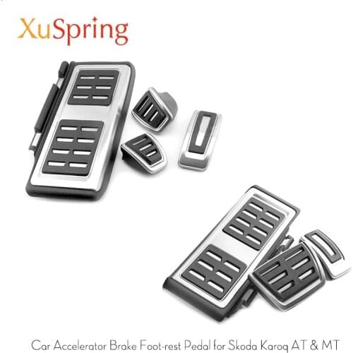 For Skoda Karoq 2017-2021 AT MT Car Refit Accelerator Pedal Plate Clutch Throttle Brake Foot Treadle Accessories