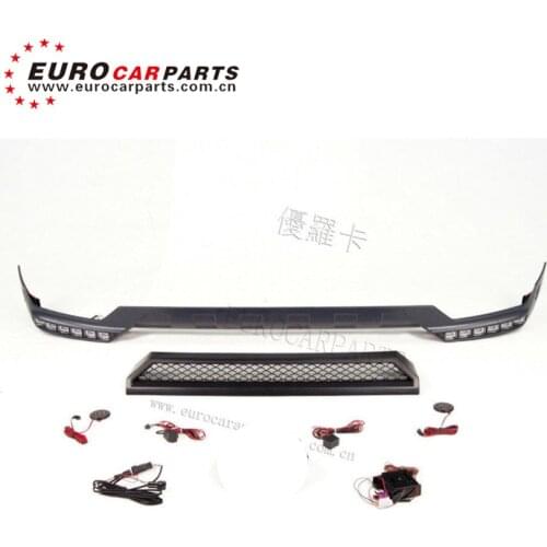 G class w463 B style front lip with led lights for g63 g65 front spoiler with led lights and B emblem PU and carbon finber