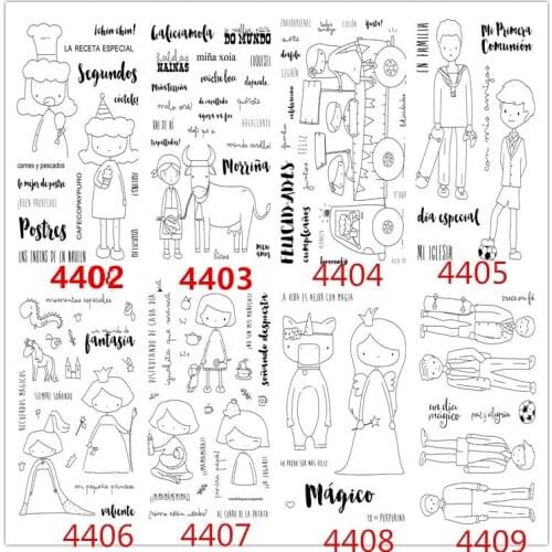 Spanish girl Rubber Silicone Clear Stamps for Scrapbooking Tampons Transparents Seal Background Stamp Card Making Diy