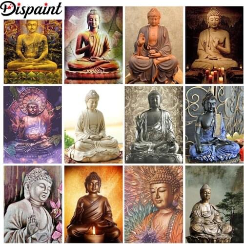 Dispaint Rhinestone Painting Crystal Decor Diy Diamond Painting "Religious buddha" 3D Cross Stitch Pattern Diamond Embroidery