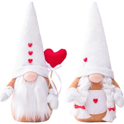 Valentines Day Love Heart Envelope Faceless Doll Gnome Plush Doll Holiday Figurines Kid Toy Decorations Lover Gift 45a