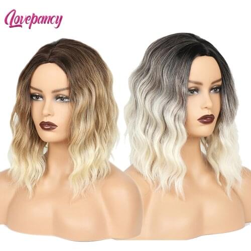 Short Curly Synthetic Hair Wig Orange Cosplay Wavy Wigs For Women Natural Soft Hair Heat Resistant Colorful Synthetic Wig Cheap