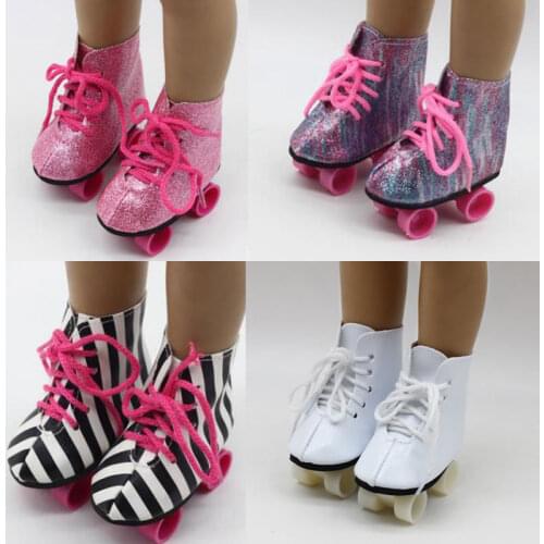 18 inch doll shoes Glitter Doll Roller Skates For 18 Inch Our Generation Girl Doll accessories