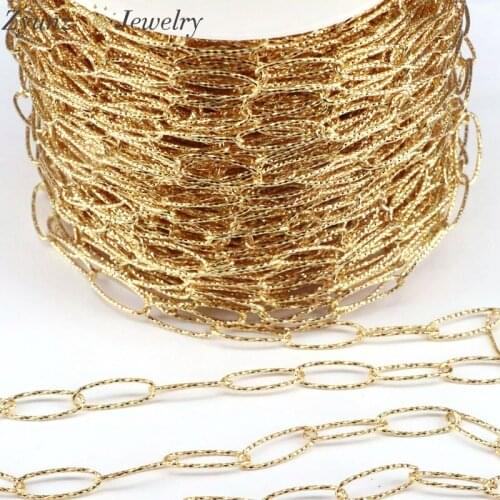 5 Meters, Metal Copper Chain Gold Oval Link Bulk Chains DIY Wallet Chain Jewelry Necklace Making Handmade Accessories