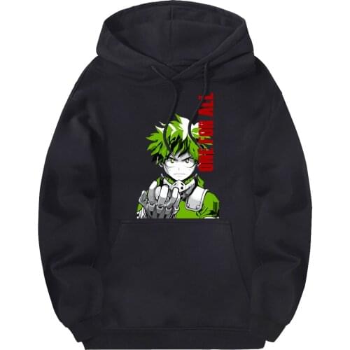 Hooded Sweatshirts Men Casual Fleece My Hero Academy Pullovers 2020 Brand Tracksuits Punk Hoodies Male Black Supoleron Hombre