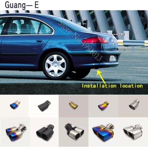 Car stickers body cover muffler exterior back end pipe dedicate exhaust tip tail outlet ornament 1pcs For Peugeot 607 2004-2018