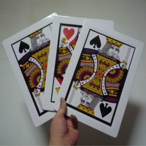 Find The Queen Jumbo Cards 8"X11" Three Card Monte Red Bycicle Back Magic Trick Stage Magic Close Up Classic Magic Props Fun