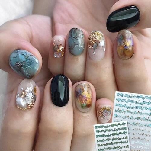 Newest MG1127-39 3D nail art sticker decal back gule DIY nail manicure decoration tools