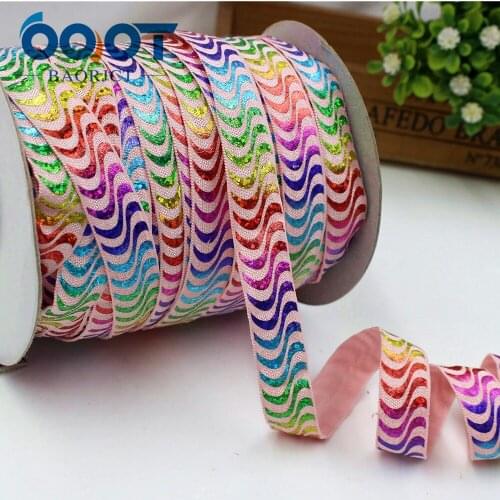OOOT BAORJCT,1762825, 5/8'' 16MM Bronzing elasticity Ribbon , 10 yards DIY handmade hair accessories Material , free shipping