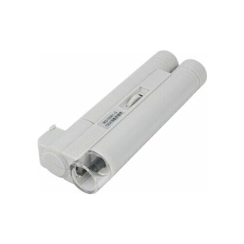 Handheld LED Light Double Tube Scale Microscope 150X Magnifier Loupe