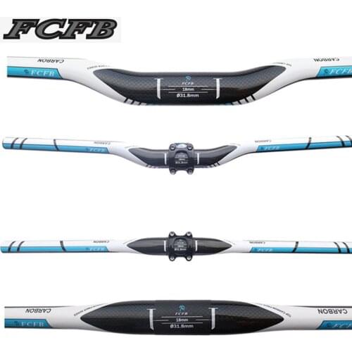 Blue carbon handlebar mtb bicycle handlebar Mountain bike bicycle handlebar free bicycle accessories