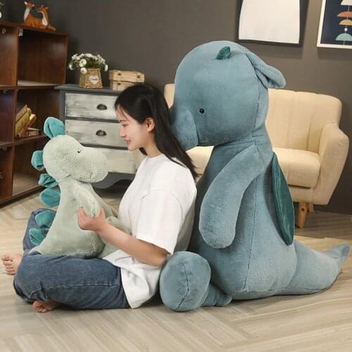 Ultra Soft Lovely Dinosaur Plush Doll Huggable Green/Blue Stuffed Dino Toy Kids Huggable Animals Plush Toy 60/90cm