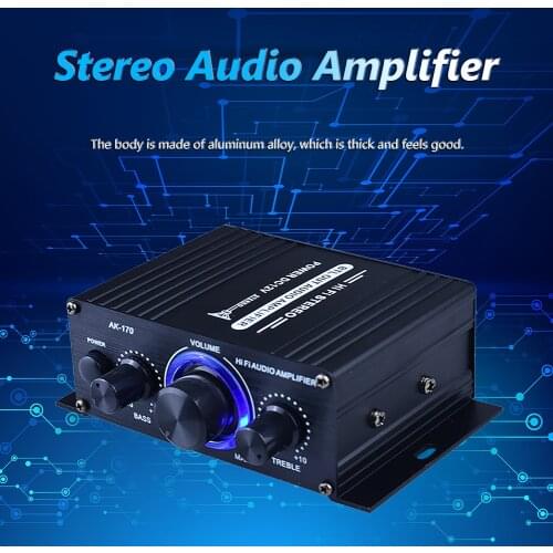 AK-170 Bluetooth-compatible HiFi Stereo Audio Power Amplifier 200W+200W Dual Channel Power Amp with RCA Input