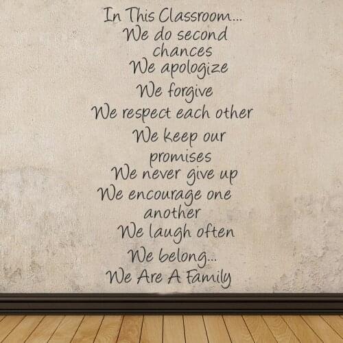 In This Classroom Quote Rules Wall Art Decals Students Class Rules Vinyl Stickers Positive Encouraging Poster Decoration HY2007