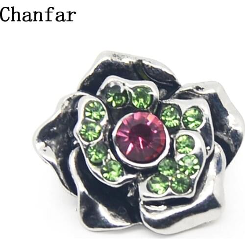 High Quality Flower Pattern Metal Snap Button Charm Jewelry For DIY Fashion Jewelry Making
