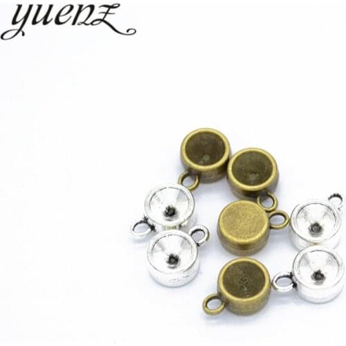YuenZ 15pcs 2 Colors Necklace Pendant Setting Cabochon Base Tray Bezel Blank Fit 5*5mm Round Cabochon Jewelry Making C23