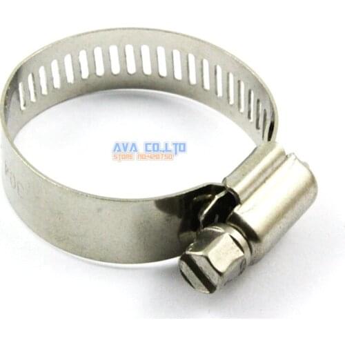 10 Pieces 21-38mm Stainless Steel Hose Clamp Worm Gear Hose Pipe Fitting Clamp