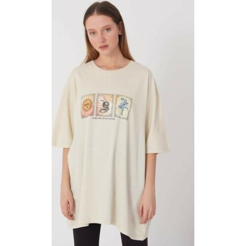 Addax Women Stone Printed T-Shirt P9383