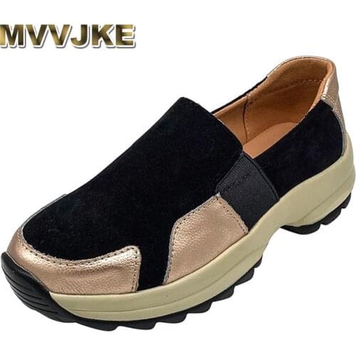 MVVJKE Golden Black Flats Women Shoes Slip On Casual Loafers Ladies Shoes Fashion Sport Sneakers Women New Arrival Femme Shose