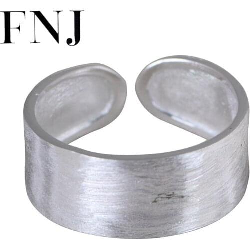 FNJ 925 Silver Rope Ring Pure Original S925 Sterling Silver Rings for Women Jewelry Open Adjustable Size