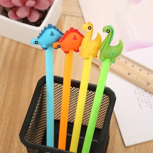 10pcs/set Dinosaur Gel Pen Novelty Cartoon Cute Pens Student Stationery Kawaii Pen Black Ink Gel Pens Kawaii School Supplies