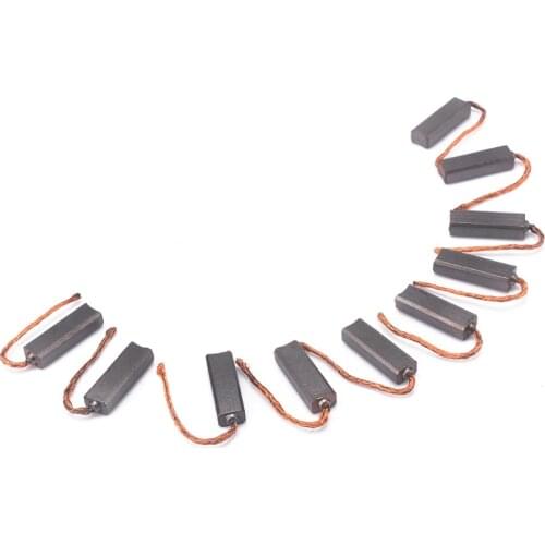 10pcs/lot Carbon Brushes Wire Leads Generator Generic Electric Motor Brush Mayitr Conductive Power Tools Accessory 4.5*6.5*20mm