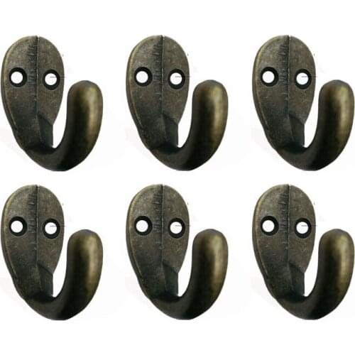 10pcs Small Retro Single Prong Robe Hook for Bathroom Funiture Bronze Wall Hook Rustic Key Coat Bag Hat Hanger Rustic Robe Hooks