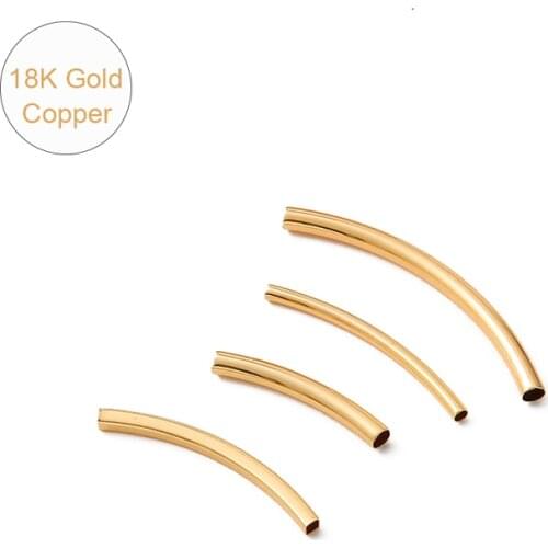 18K Gold Plated 5Pcs 23 30 40mm Copper Band Tube Connector for DIY Earring Necklace Jewelry Making Accessories