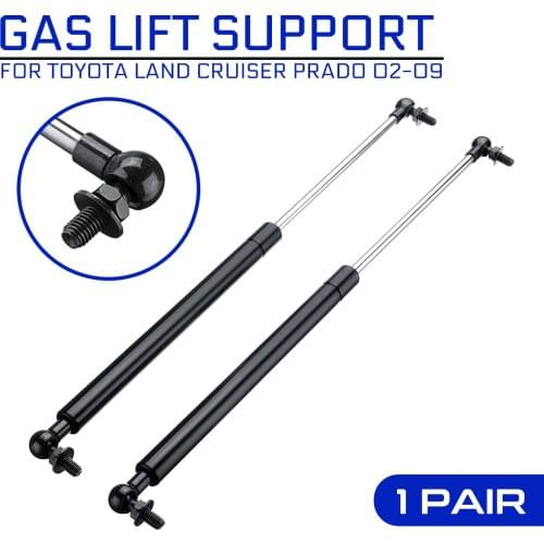 2pcs Steel Car Bonnet Hood Gas Struts Support Rod 47.5cm Strut Bars Replace for Toyota Land Cruiser Prado 120 Series 2002-2009