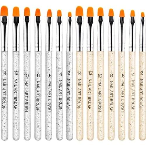 3/7Pcs Professional Manicure UV Gel Brush Pen Transparent Acrylic Nail Art Painting Drawing Brush Phototherapy Tools Nail Brush