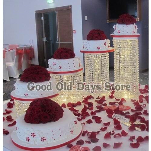 4pcs Crystal wedding cake Asian wedding cake stand Banquet Party Cake Display Birthday Decoration Cake cupcake display