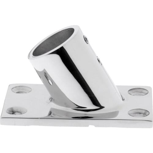 4 Pieces Marine 316 Stainless Steel Deck Handrail Base Rectangle 60 Degree for 1'' Pipe